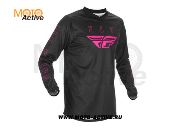 Джерси FLY RACING F-16 2021 черная/розовая